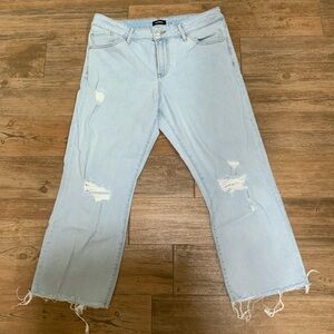 Express women distressed jeans size 8 short-light colored jeans-90s ankle boot